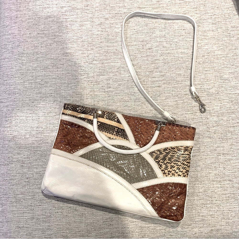 Vintage Snakeskin Colorblock Leather Bags
